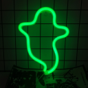 LED Neon Faldekoráció 29 x 19 cm Szellemfény Témájú Halloween Dekoráció USB vagy 3x AA Elem Faldekoráció 4