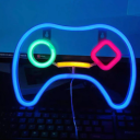 LED neon faldekoráció játékvezérlő formájában, USB-vel vagy 3x AA elemmel, játékra alkalmas fénypanellel, világító faldekorációval 2