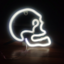 LED neon fali dekoráció 22 x 18 cm Koponya világító dizájnban USB vagy 3x AA elem Világító dekoráció Halloween belső dekoráció 2