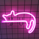 LED neon fali dekoráció 27 x 20,5 cm Világító macska USB vagy 3x AA elem Világító dekoráció macska formájában 2