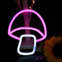 LED neon fali dekoráció Gomba alakú világító fényelem Fali dekoráció USB-ről vagy 3 db AA elemről működtethető 3