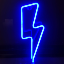 LED neon fali dekoráció villám formájában 22,5 x 19,5 cm Fali fénydekoráció USB-vel vagy 3x AA elemmel Neonfény a szobába 2