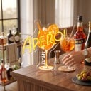 LED neon felirat Aperol Spritz Dimmelhető és USB táplálás 34,3 x 35,5 cm 249–2000 lm Sárga neon és narancssárga motívum Fali dekoráció 4