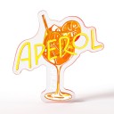 LED neon skylt Aperol Spritz Dimmbar och strömförsörjning via USB 34,3 x 35,5 cm 249–2000 lm Gul neon och orange motiv Väggdekoration 1