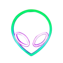 LED neonová nástěnná dekorace 22 x 19,5 cm Hlava mimozemšťana Svítící motiv na zeď USB nebo 3x AA baterie Sci-fi dekorace 1