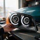 LED oikea etuvalaisin päiväajovalolla DRL ja vilkulla, 12 V, projektor LED linssit, musta, Volvo XC90 2004–2013 9