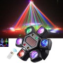 LED otočná hlava 80 W RGBW 4v1 mini šestiramenný paprsek laser LED svetlo DMX512 EU zástrčka pre pódiové osvetlenie diskoték a párty 1