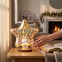 LED pære i stjerneform E27 Fyrværkerieffekt 6 W 85–265 V 50/60 Hz 14 x 17,5 cm Sølvbelagt glas Flerfarvet mønster Til lamper og belysning 6