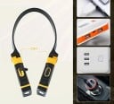LED pandelampe til halsen med dual lys 10 cm USB genopladelig gul roterende hoveder 120° arbejdslampe hands free 3