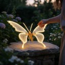 LED Φως Πεταλούδας 30 x 20 εκ. Δυναμική Λαμπερή Πεταλούδα Με Κινούμενα Φτερά 12 V Με Μετασχηματιστή ABS Ζεστό Λευκό Εξωτερικό και Εσωτερικό 5