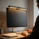 LED Φωτιστική Λωρίδα για Οθόνη 44 εκ. Μαγνητικός Στήριγμα Αφής Έλεγχος 5 Χρωμάτων Φωτός Ρυθμιζόμενη Ένταση Μαύρη Τροφοδοσία USB Για Γραφείο 4