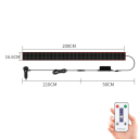 LED pixelový panel 200 x 16,6 cm Samolepicí ďáblovo oko do auta na okno Dálkové ovládání 12–24 V Kabel 260 cm Připojení do zapalovače 2