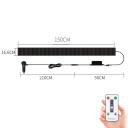 LED-pixelpaneel 150 x 16,6 cm Duivelsoog voor de auto Zelfklevend op het raam Afstandsbediening 12-24 V Kabel 260 cm Aansluiting 2