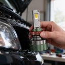 LED-polttimot ajovalaisimiin Bluetooth-sovelluksella ohjattavina H8 H9 H11, 3000–8000K, CSP-sirut, alumiini, vihreä-harmaa, autoille 12V/24V 2