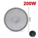 LED průmyslové UFO svítidlo 200W závěsné výkonné osvětlení IP65 120° široký úhel hliníkové tělo vysoký výkon 280 mm 2