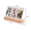 LED-Rahmen für drei Fotos leuchtend 17 x 3 x 9,3 cm Acryl Holz batteriebetrieben dekorativer Tischrahmen für die Wohnung 4