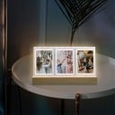 LED-Rahmen für drei Fotos leuchtend 17 x 3 x 9,3 cm Acryl Holz batteriebetrieben dekorativer Tischrahmen für die Wohnung 6