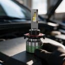 LED-Scheinwerferlampen Fernlicht/Abblendlicht mit Bluetooth-App H13/9008, 3000K–8000K, CSP-Chips und Ventilator, grün-grau, für Autos 12V/24V 5