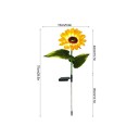 LED solare girasole 1 fiore Decorazione da giardino Lampada da prato Impermeabile Luce solare floreale Illuminazione decorativa esterna per la casa 2