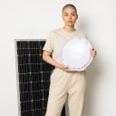 LED solární stropní světlo 300 W Krytí IP67 Průměr 240 mm Panel 180 x 270 mm Tělo z ABS a hliníku Bílé světlo 6000 K Na zahradu i k domu 5