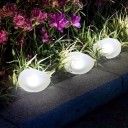 LED solární světlo do zahrady 12 x 14,2 cm voděodolné bílé venkovní svítící kámen se studeným světlem na trávník a chodníček 2