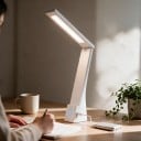 LED stolná lampa Sklápacia Nabíjacia aj so zapojením Dotykový spínač 8 x 5,3 x 27,5 cm 5 V ABS Biela Lampa na učenie a nočný stolík 3