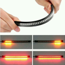 LED-strip til motorcykel 20 x 1,4 cm Fleksibel vandtæt lysstribe 32 LED røde bremselys 16 LED orange blinklys Sikkerhedstilbehør 2