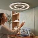LED stropní svítidlo 120 W Plynulé stmívání i změna barvy Dálkový ovladač Kruhový modul o průměru 37 cm Hliník Do místnosti 40 až 45 m2 5