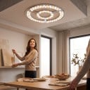 LED stropní svítidlo 96 W Kruhový modul o průměru 31 cm Hliníkový základ Tři barvy světla Napájení 220 až 240 V Do místnosti 35 až 40 m2 6