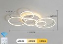 LED stropní svítidlo s 5 kruhovými prvky, stmívatelné s dálkovým ovládáním, 137 W, 110 x 73 x 15 cm, do velkého obývacího pokoje 4