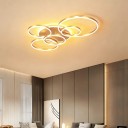 LED stropní svítidlo s 5 kruhovými prvky, stmívatelné s dálkovým ovládáním, 137 W, 110 x 73 x 15 cm, do velkého obývacího pokoje 5