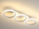 LED stropní svítidlo se 3 kruhovými prvky a třístupňovou volbou barvy světla, 30 W, 52,5 x 17 x 7 cm, Nordic styl pro chodbu i ložnici 2