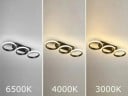 LED stropní svítidlo se 3 kruhovými prvky a třístupňovou volbou barvy světla, 30 W, 52,5 x 17 x 7 cm, Nordic styl pro chodbu i ložnici 3