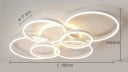 LED stropní svítidlo se 6 kruhovými prvky, stmívatelné s dálkovým ovládáním, 130 W, 100 x 68 x 17,5 cm bílé do obývacího pokoje 2