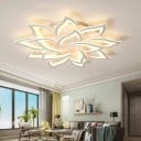 LED sufitowe oświetlenie w kształcie kwiatu 130 W Nowoczesny biały żyrandol zdalnie sterowany 92 x 12 cm 2