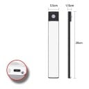 LED světlo se senzorem pohybu 20 cm Bezdrátové Magnetické 3 barvy světla Stmívatelné USB-C Hliník Pod linku do skříně 5