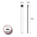 LED světlo se senzorem pohybu 50 cm Bezdrátové Magnetické 3 barvy světla Stmívatelné USB-C Hliník Černé Pod linku do skříně a šatny 3