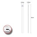 LED svetlo so senzorom pohybu 40 cm Bezdrôtové Magnetické 3 farby svetla Stmievateľné USB-C Hliník Pod linku do skrine 7