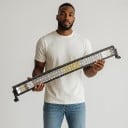 LED światłowodowa rampa zakrzywiona 820 W 42 cale Długość 104,3 cm IP68 Zimne białe światło 6500 K Czarne ciało Z przewodami Do offroadu i maszyn roboczych 3