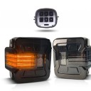 LED tylne światła z sekwencyjnym pomarańczowym kierunkowskazem, wersja EU, zestaw 2 szt., 12 V IP67, dymione czarne, do Jeep Wrangler JK 2007–2017 4