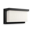 LED udendørs væglampe 25 W IP65 Dobbelt design i bredde Hvid diffusor i mørk ramme Varm hvid 3000 K Til facade og terrasse 2