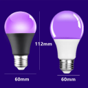 LED UV-pære 12W E27 399-400nm sort lys til UV-reaktive dekorationer, fluorescensdetektion, festbelysning, kunstprojekter AC 85-265V 4
