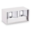 LED væglampe 24 W Beskyttelse IP65 Firkantet krop på tværs Aluminium To moduler Lys op og ned Hvidt lys 6000 K Til facade og indgang 1