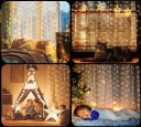 LED-valoverho 3 x 2 m 200 LEDiä lämmintä valoa 4