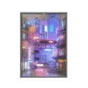 LED-wandschilderij 23 x 17 cm Nachtstad Lichtgevende decoratie 3 lichtstanden Moderne woonaccessoire Verlicht schilderij interieur 1