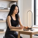 LED yövalo Soikea 1 kpl Himmennettävä 3 valonväriä 9,5 x 33 x 9,8 cm USB-virransyöttö Alumiini ja ABS Musta Makuuhuoneeseen ja olohuoneeseen 3