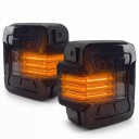 LED zadné svetlá s dynamickým žltým blinkrom EU verzia, sada 2 ks, IP67, ABS a PC, dymovo čierna, pre Jeep Wrangler JK 2018–2025 1