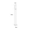 LED zahradní sloupek 80 cm S patkou na šrouby 7 W IP65 Voděodolný 85–265 V Hliník a akryl Teplé světlo 3000 K Na nádvoří 4