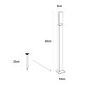 LED záhradný stĺpik 80 cm S hrotom do zeme 7 W IP65 Vodotesný 85–265 V Hliník a akryl Teplé svetlo 3000 K Do trávnika 4