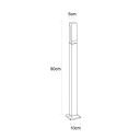 LED záhradný stĺpik 80 cm S patkou na skrutky 7 W IP65 Vodotesný 85–265 V Hliník a akryl Biele svetlo 6000 K Na nádvorí 3